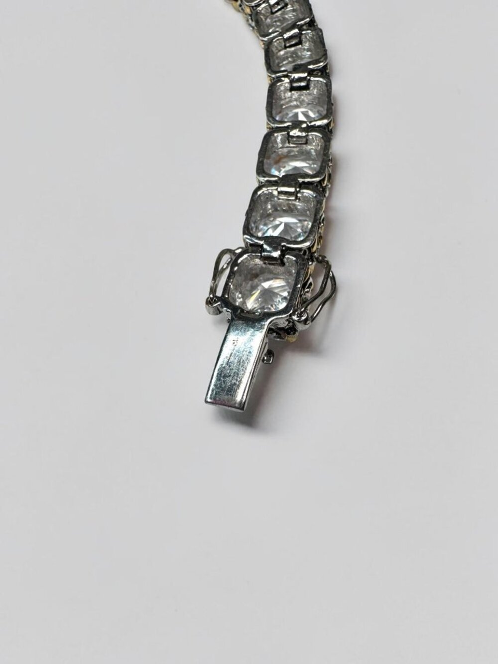 Park Lane Bracelet Clear Crystal Rhinestone Two Tone Ornate Link Vintage 1980s - Picture 3 of 7